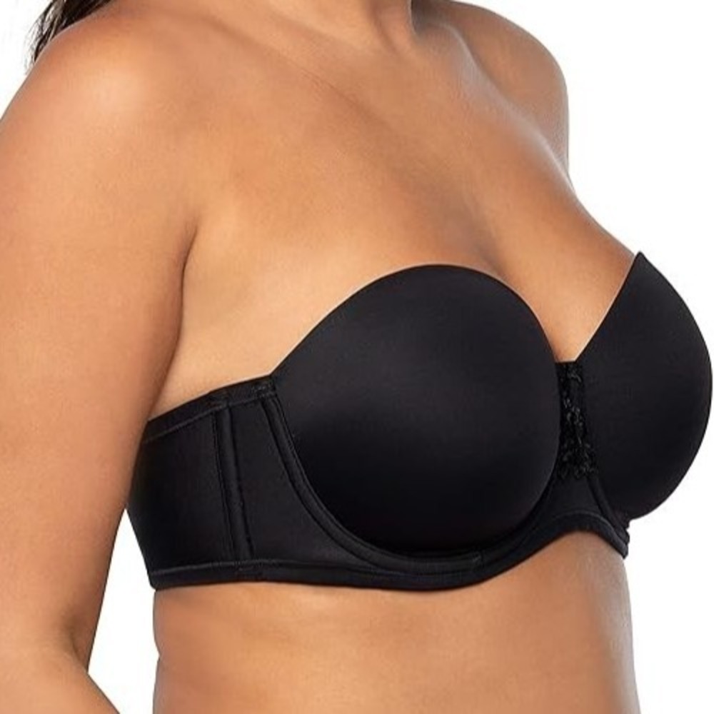 40C Vanity Fair 74380 Strapless Lightly Lined Underwire Bra Black